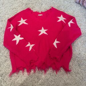 Brand New Pink Star Sweater